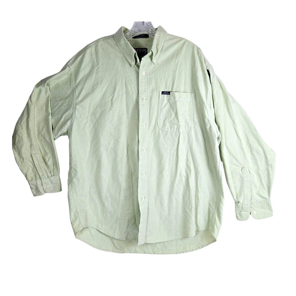 Chaps Ralph Lauren Men's Size XL Long Sleeve Button Up‎ Mint Green Preppy #728